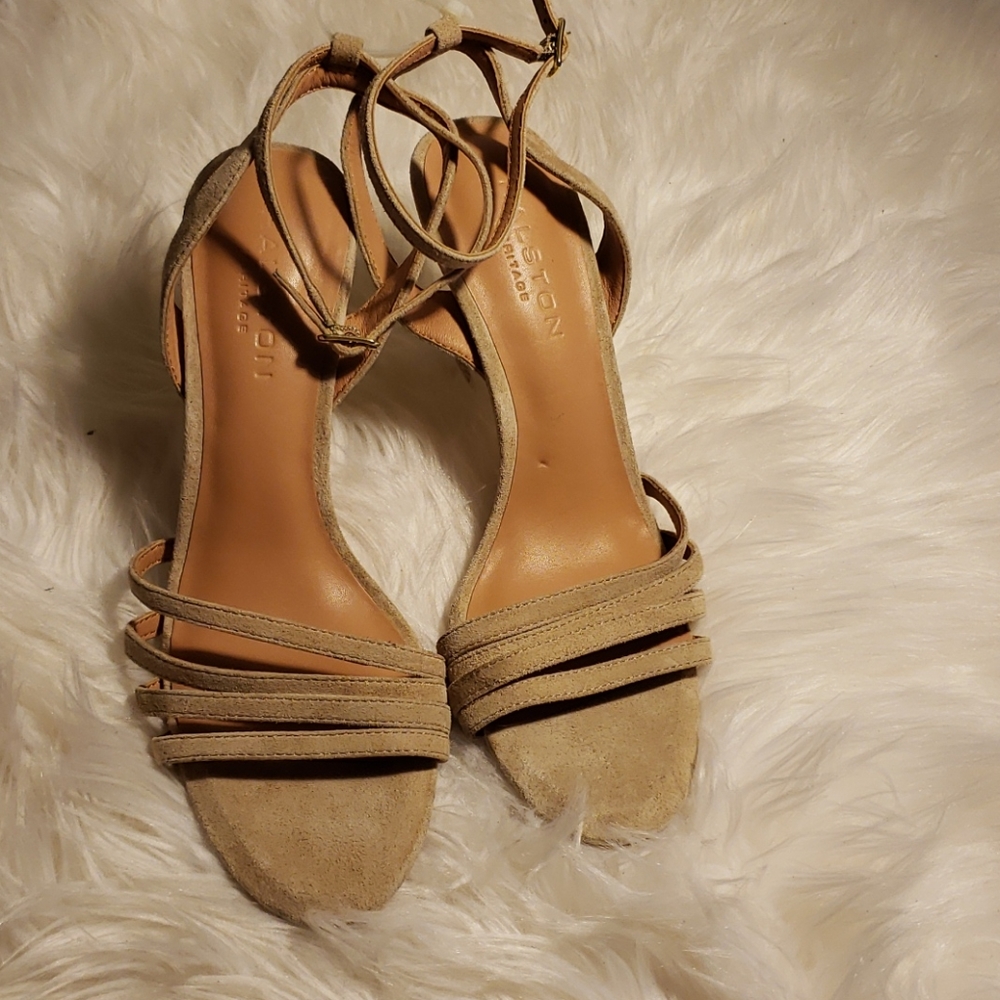 Halston Heritage Tan Strappy Heels